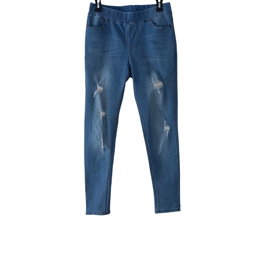 JVINI Pull-On Jeans Womens Small Distressed Stretch Skinny Jeggings Ripped